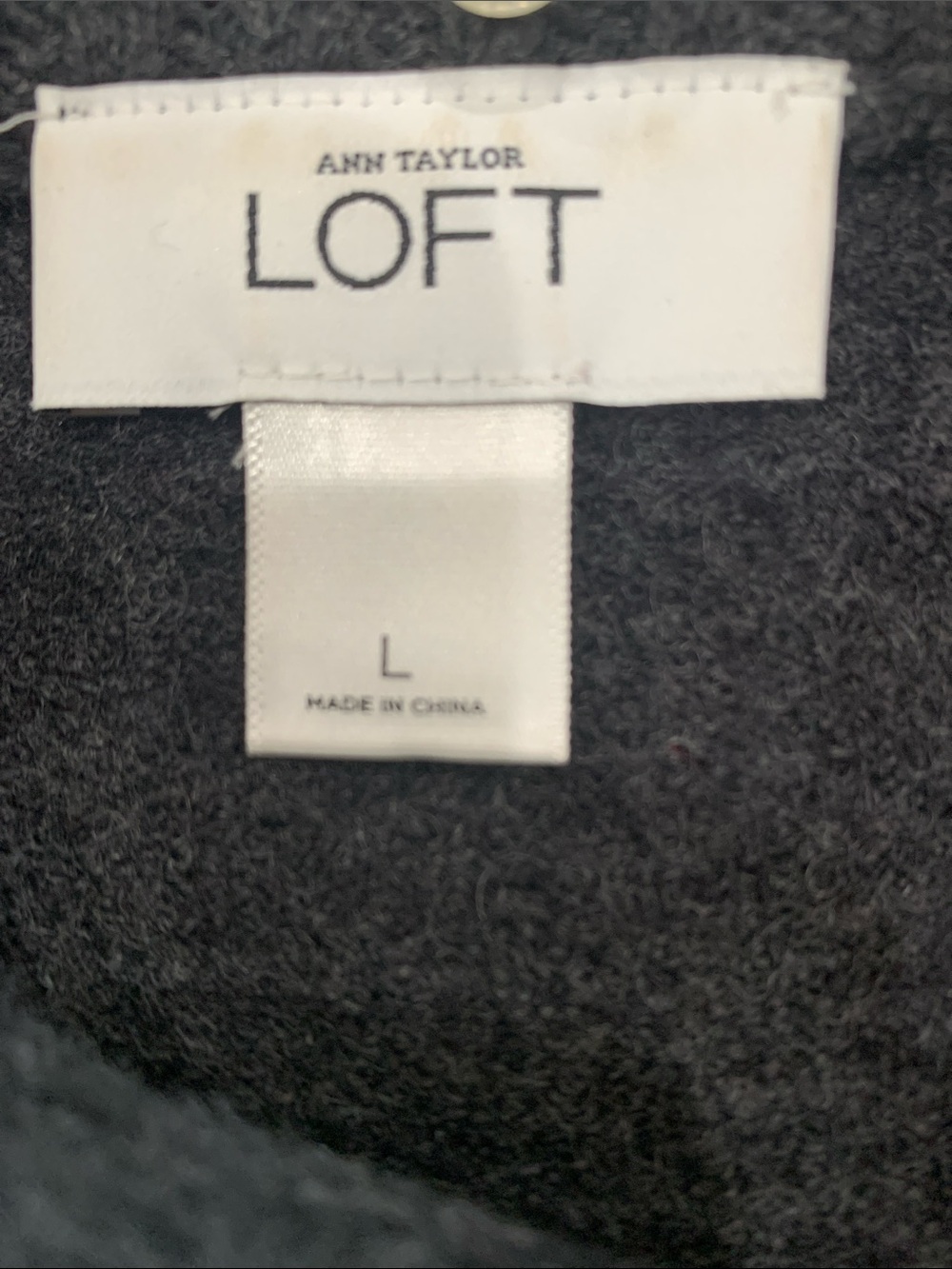 Ann Taylor Loft Sweater 109% Merino Wool Size Large Military style - Picture 3 of 5